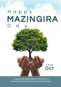 Mazingira Day Poster Template – Environment Awareness & Green Earth Flyer A2