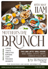 md 155 White Professional Mother's Day Brunch A3 template