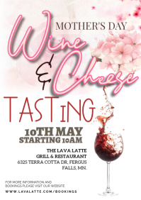 md 156 White Floral Mother's Day Wine Tasting A3 template