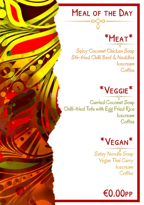 Meal of the Day A5 template