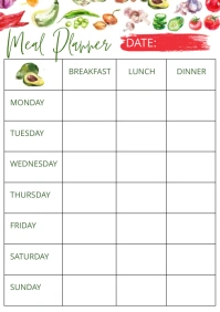 Meal Planner Template A4
