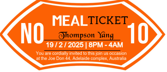 Meal ticket design template Envelopes