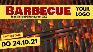 Meat Barbecue BBQ Event Party Bar Banner Pig Facebook-covervideo (16:9) template