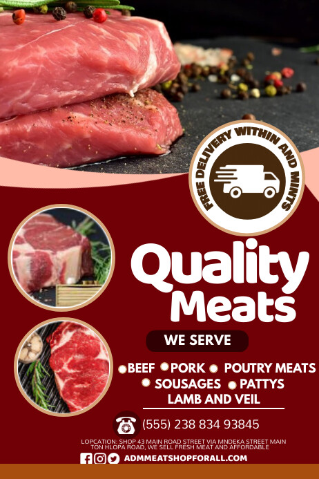 Meat Flyer Machine Meat flyer Template | PosterMyWall
