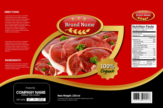 Modèle Meat Label Sticker | PosterMyWall