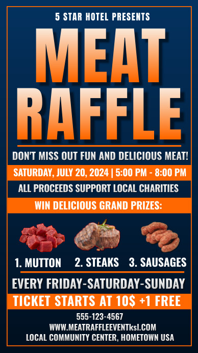 Meat Raffle Pig meat raffle Template | PosterMyWall