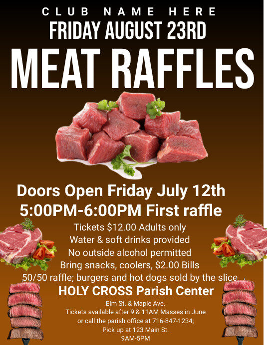 Meat Raffle Flyer Template | PosterMyWall