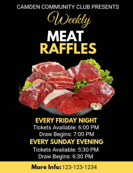 MEAT RAFFLES Template | PosterMyWall