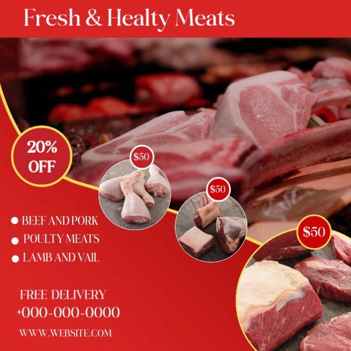 Copy of Meat Shop / Butcher Shop Instagram Ad | PosterMyWall