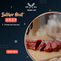Modern Butcher Shop Promo - Farm Fresh Meat Instagram Video Template Square (1:1)