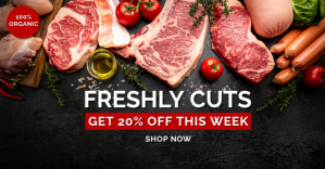Черный Organic Meat Sale Facebook Shared Image Template