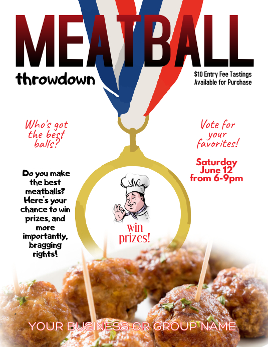Meatball Cook Off Copy of Meatball Cooking Contest throwdown Flyer | PosterMyWall