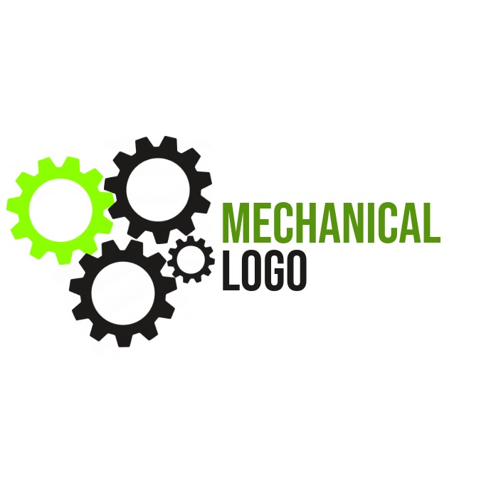 mechanical logo with gear wheels Логотип template