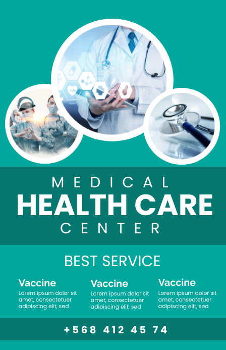 medical & healthcare Szeroki pół strony template