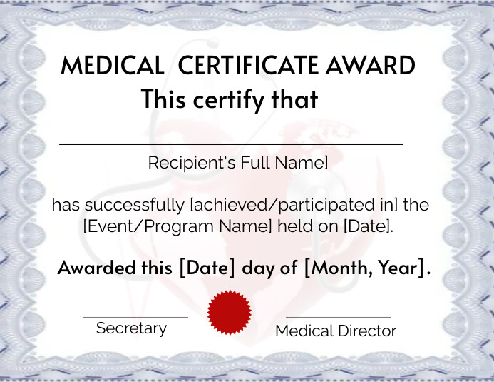 Medical Award Certificate template | PosterMyWall