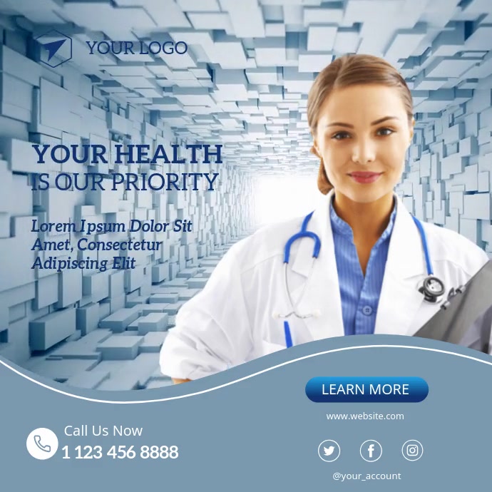 Medical Care, Healthcare Service Video Post template