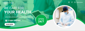 White Healthcare Promotion Facebook-coverfoto Template