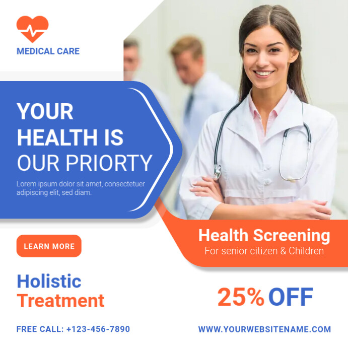 Medical Care Post Hospital Promo Template PosterMyWall Medical Care Post Hospital Promo Template PosterMyWall