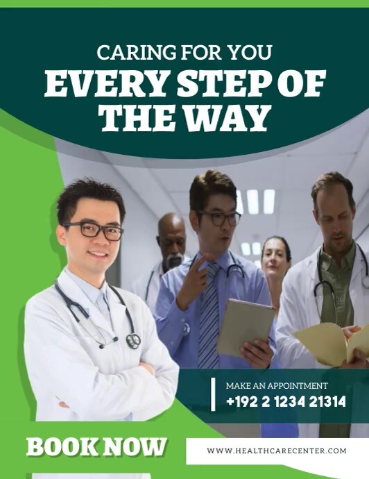 Medical Center Instagram Video Post Folheto (US Letter) template