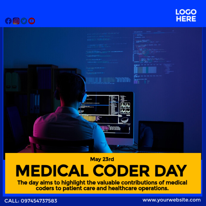 Medical Coder Day Instagram Post template