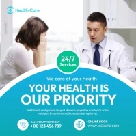 Medical Doctor, Health Flyer Instagram Post Quadrato (1:1) template