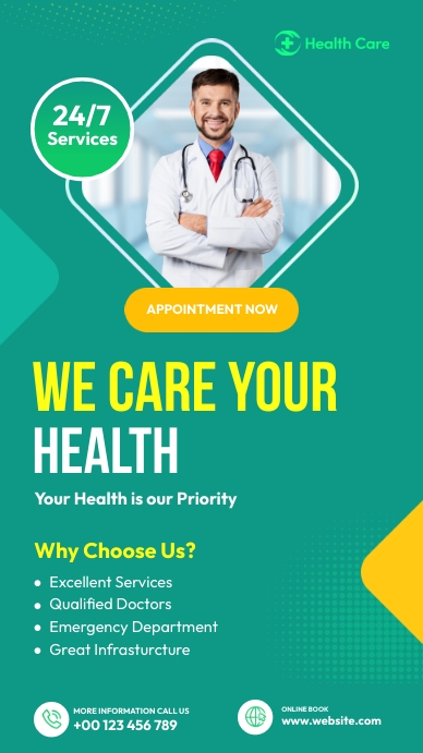 Medical Doctor, Health Flyer Instagram Story Instagram-verhaal template