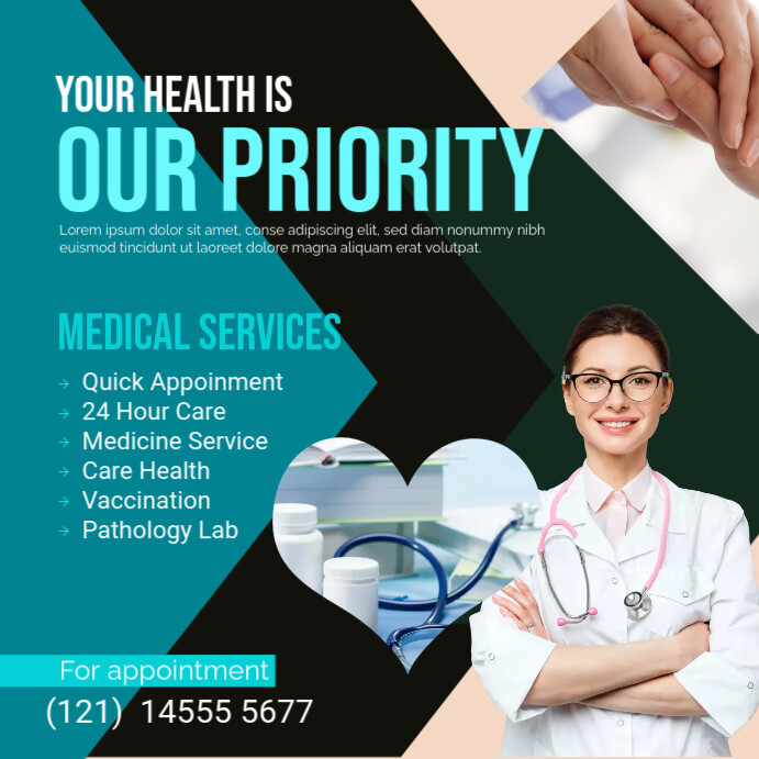 Medical Health Care Flyer Instagram Post template