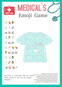 MEDICAL NURSE Emoji Game A6 template