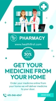 Medical Pharmacy Digital Displa งานแสดงผลงานแบบดิจิทัล (9:16) template