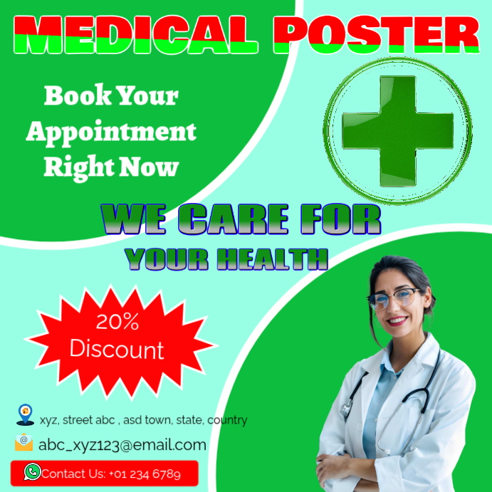 Medical poster, Clinic ad, Doctor visit, Health care, Medical checkup ...