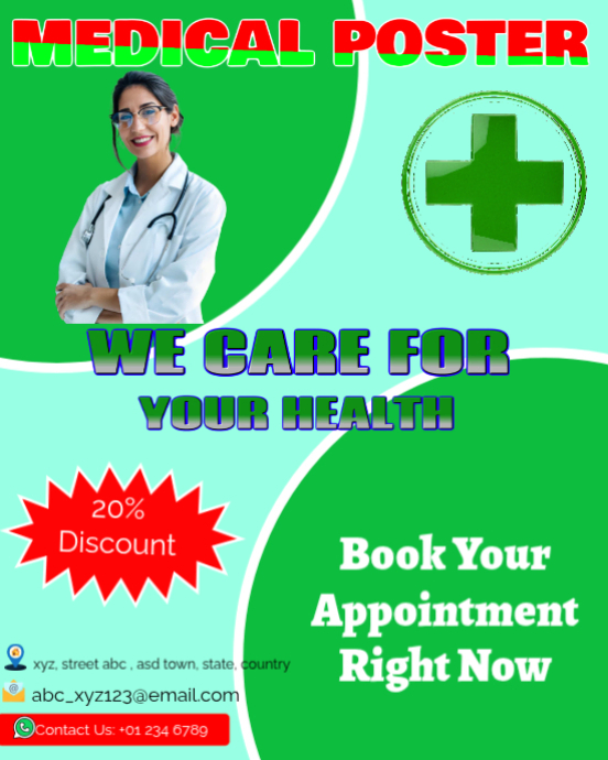 Medical poster, Clinic ad, Doctor visit, Health care, Medical checkup ...