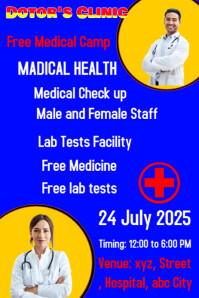 Fioletowy Medical Professional Clinic Pinterst graphic Medical Doctor Health clinic medical camp (4) Pinterest Graphic Template