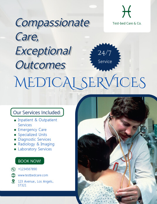 Medical Services Flyer Folheto (US Letter) template