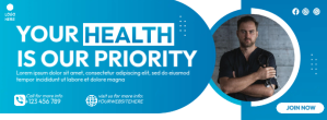 Blu Health Priority Promotion Facebook-coverfoto Template