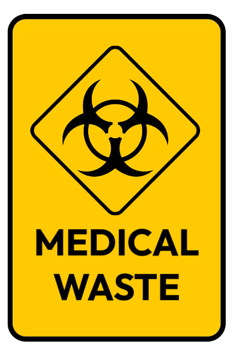 Lab Disposal Sticker Medical Waste Sign Template | PosterMyWall