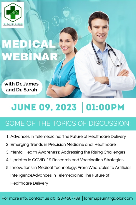 MEDICAL WEBINAR Плакат template