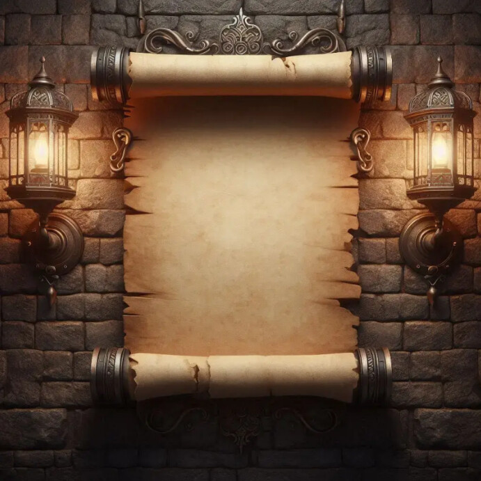 Medieval scroll template Instagram Plasing