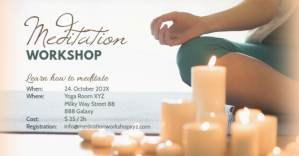 White Meditation Workshop Facebook begivenhed cover Template
