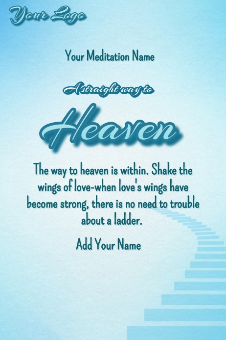 Meditation Flyer, Heaven Flyer, Meditation Poster template