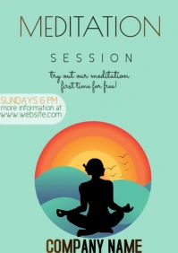 meditation yoga template flyers posters A4