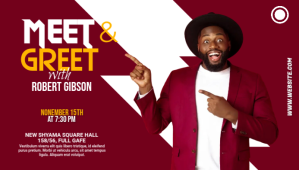 红色 Meet & Greet Blog Header Blog overskrift Template