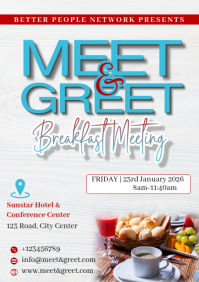 White Meet and Greet Event A5 Template