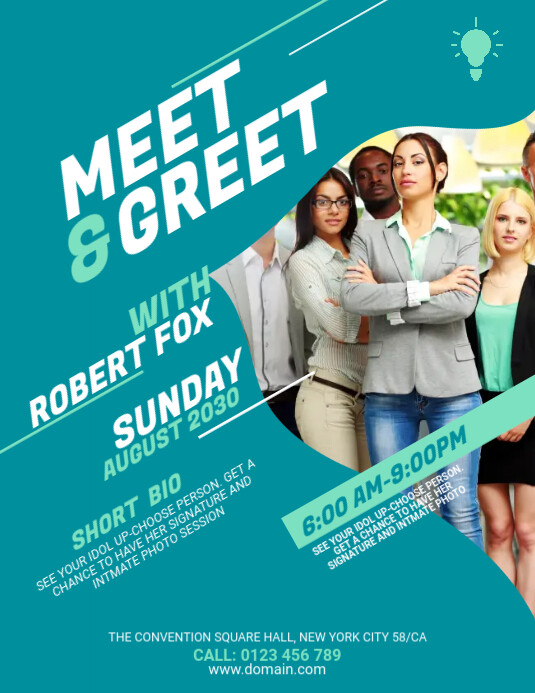 Meet & Greet Flyer Template Pamflet (Letter AS)