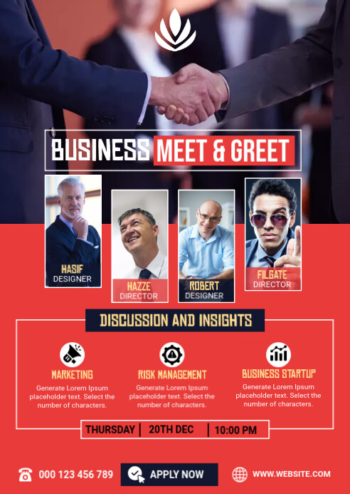 Meet & Greet Flyer A6 template