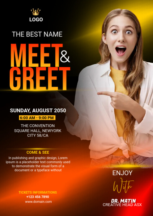 Meet & Greet Flyer Template A6
