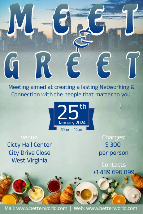 Meet & Greet Meeting Event poster flyer template