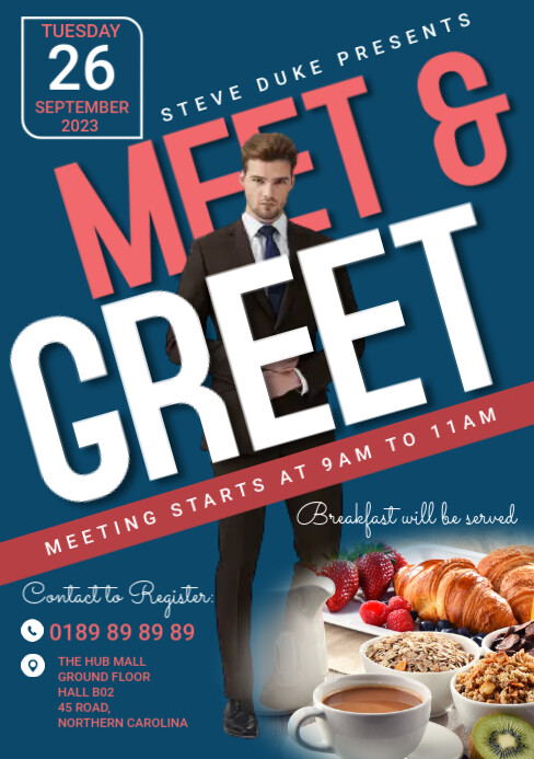 MEET & GREET POSTER AD A5 template