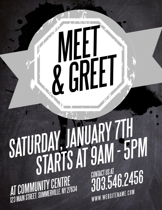 Meet & Greet Flyer Løbeseddel (US Letter) template