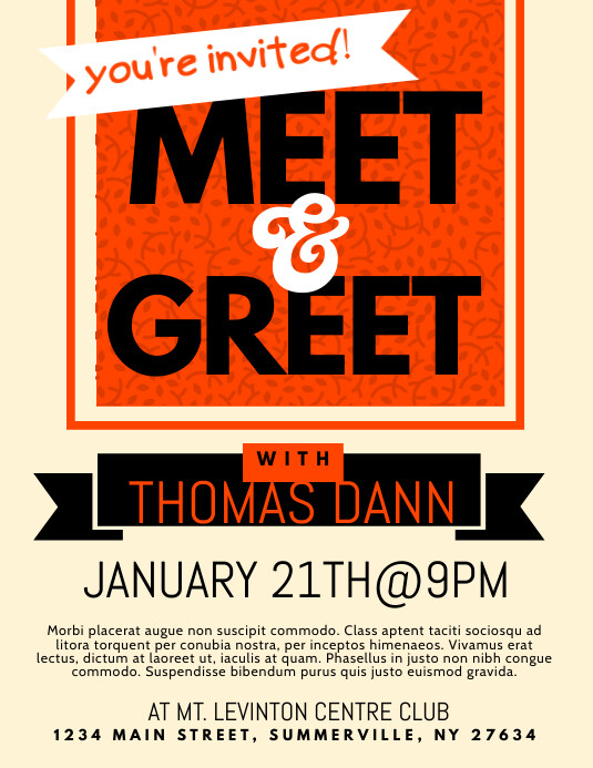 Copy of Meet & Greet Flyer PosterMyWall