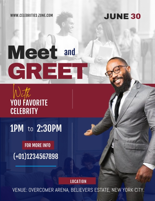 Meet and greet, meet and greet community invi Ulotka (US Letter) template